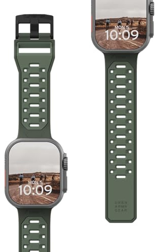 URBAN ARMOR GEAR UAG Compatible with Apple Watch Band 49/46/45/44mm iWatch Series Ultra 3/Ultra 2/Ultra/4-11/SE3/SE2/SE Sport Sweatproof Adjustable Replacement Watch Strap, Civilian Olive Drab