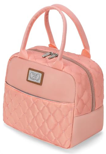 Lekespring Bolsa Isotérmica para Almuerzo 9L, Bolsa de Almuerzo Impermeable Portátil para Oficina, Trabajo, Comida, Estudiantes - Hombre y Mujer - Rosa_2
