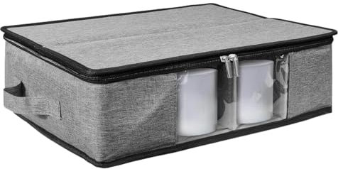 Caja de almacenamiento apilable para tazas de café - Organizador dividido para tazas de té | Caja de almacenamiento de tazas de China con divisores, organizador de tazas para el hogar y la cocina, alm