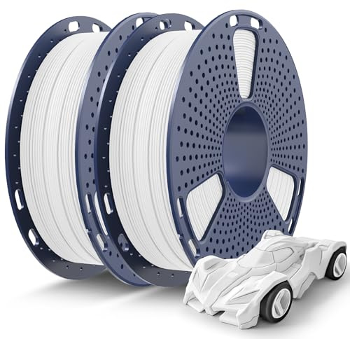 SUNLU Rapid PETG Filament 1.75mm 1KG, Schnell Drucken bis 600mm/s, Maßgenauigkeit ±0.02mm, 0.5KG*2 Spulen (2x Weiß)