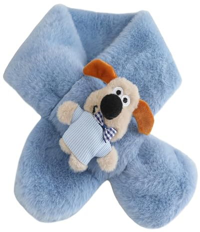 PORUPAEL Child Scarf, Winter Child Teens Cartoon Scarf Furry Warm Soft Plush Scarves Girls Boys Thicken Infant Outdoor Walking Scarf