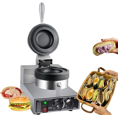 Pressa per Hamburger, Macchina per Hamburger elettrica da 1200 W, Macchina per Waffle Commerciale, pressa per panini, Macchina per Sandwich al Gelato Grillick, Macchina per Waffle per hambur