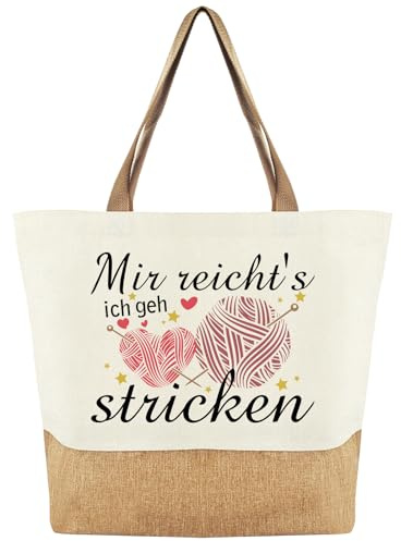 Tarklanda Borsa in tessuto di juta per donna, Borsa in cotone di juta, Regali per moglie, fidanzata, mamma, nonna per compleanni, Natale