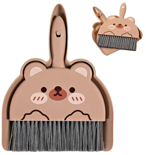 Mini Dustpan & Brush Set 23x18cm Soft PET Bristles for Desktop Car Office | non-scratch gentle bristles,picks up fine dust effectively,lightweight portable for quick daily cleaning tasks