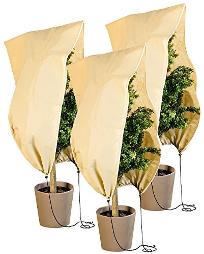 Royal Gardineer Winterschutz Hauben: 3er-Set Pflanzenabdeckungen als Winterschutz, 100x80cm, 80 g/m² (Pflanzensack, Pflanzen Zelte, EIS)