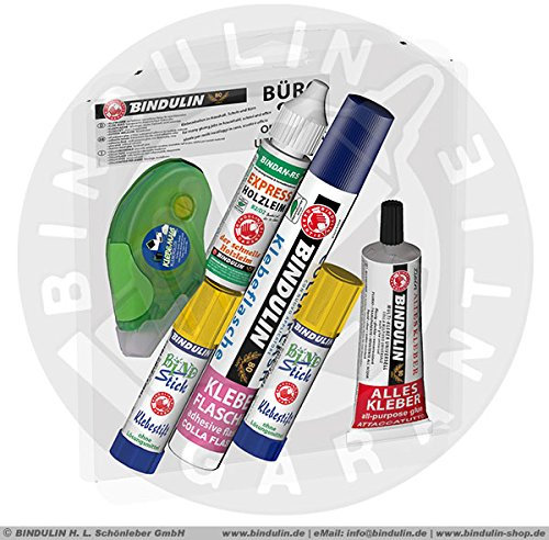 Büroset OFFICE Set Alleskleber, Klebe Maus, Klebestift, Klebeflasche, Express Holzleim und Microfasertuch
