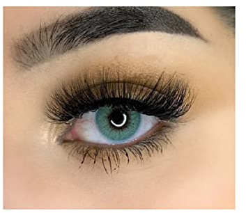 MYSALENS® Lentilles De Contact De Couleur Topaz Blue Hidrocor Couleur Naturelle très haute opacité Kit De Rangement Boitier - Pince et applicateur Offert 12 Mois sans correction