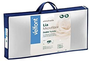 Almohada Lia de Doble Funda y Relleno Microfibra de firmeza Extra Efecto plumón. (75 cm)