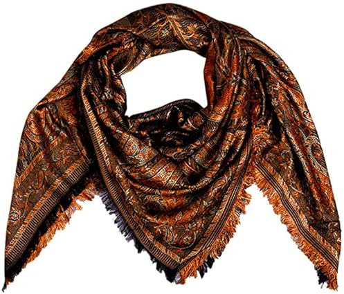Lorenzo Cana Seidenstola Tuch Schaltuch jacquardgewebt 100% Seide Paisleymuster Pashmina Seidenschal Seidentuch Braun 78575