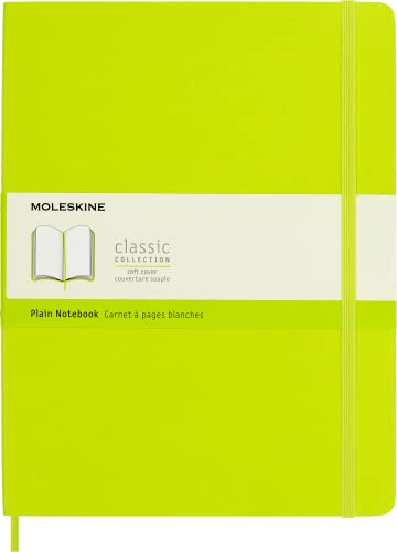 Moleskine Classic Notebook, Notizbuch Mit Blanko Seiten, Softcover Mit Gummiband, Farbe Zitronengrün, XL 19 x 25 cm, 192 Seiten
