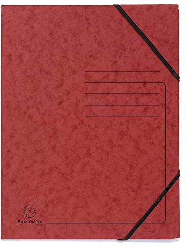 Exacompta 5 Gummizugmappen ohne Klappen bedruckt 355 g/m² rot