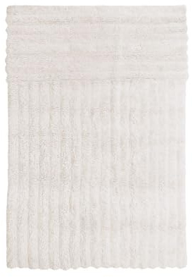 Lorena Canals-Alfombra Woolable Dunes en Color Oveja Blanca. Hecho a Mano por Artesanos en Forma Rectangular y con Lana Natural de Pelo Alto sin tintes-Tamaño:80x140cm-Colección Sheep of The World