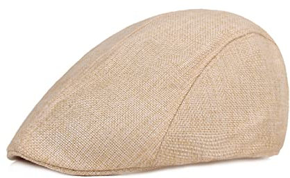 oonui Schiebermütze Herren Vintage Herren Baskenmütze Ballonmützen Ballonmützen Baumwollmischung Baskenmütze Hut Flache Krempe Verstellbare Herren Frühling Baskenmütze Mütze, Beige, Einhei