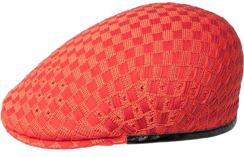 Kangol Ventair Ladder Stitch Flatcap Schirmmütze Schiebermütze Herren - mit Schirm Sommer Frühling-Sommer - S (54-55 cm) orange
