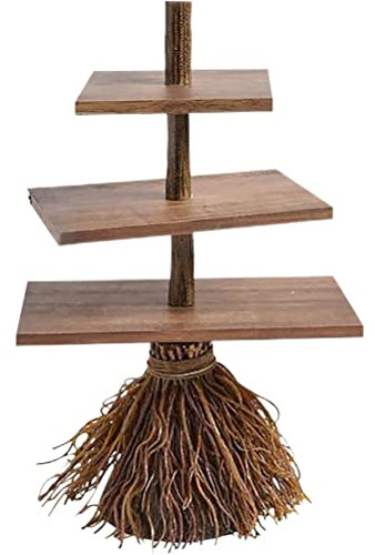 WANWEN Halloween Pumpkin Snack Bowl Stand, Halloween Party Supplies Candy Bowl Dish, Creative Halloween Pumpkin Snack Bowl Stand Basket Broomstick Bowl Stand for Serving Salad Dessert little surprise