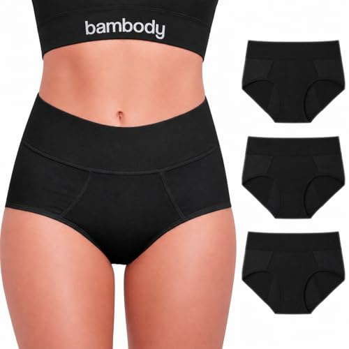 Bambody Periodenunterwäsche für Damen und Teenager – Saugfähige Menstruations-Slips aus Bambusviskose, Schutz für Tag und Nacht