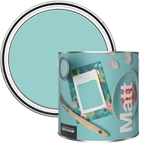 Rust-Oleum Colours Matt Emulsion Wall and Ceiling Paint - Teal 2.5L