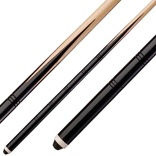 BILMAG 2X Billard Poolqueue Standard - Holz, einteilig, 92-145cm, Natur - Schwarz