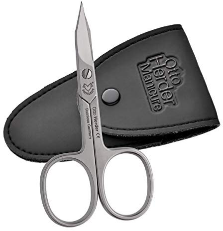 Otto Herder – Extra scharfe Kombinierte Haut und Nagelschere rostfrei im Etui – Fußnagelschere für dicke Nägel und abstehende Nagelhaut