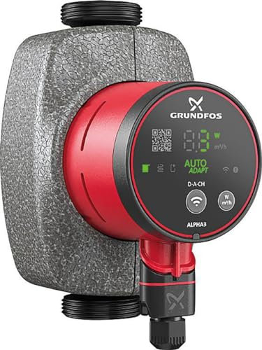 Grundfos Hocheffizienz-Umwälzpumpe Alpha3 15-40 130 mm inkl. Wärmedämmschale HE Pumpe