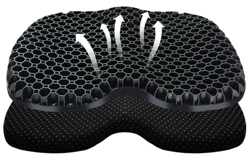 ohaayoo Cojín de asiento de kayak, asiento de kayak de gel grueso, antideslizante, impermeable, almohadilla portátil de goma para canoa para estadio, sentado en kayak, pesca, kayak, canoa, accesorios