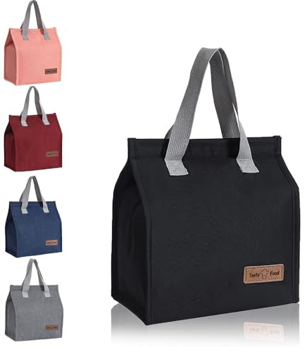 HZYUEKUN Lonchera portátil a prueba de fugas, bolsa térmica impermeable para el trabajo, escuela, viajes, picnic, niños, niñas, niños, mujeres, hombres (negro)