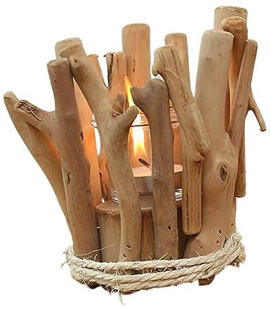 TOPPERFUN Kerzenhalter zur Schaffung Einer Warmen Atmosphäre Stäben Handgefertigt im Landhausstil Dekoratives Wohnaccessoire für Schlafzimmer und Landhaus