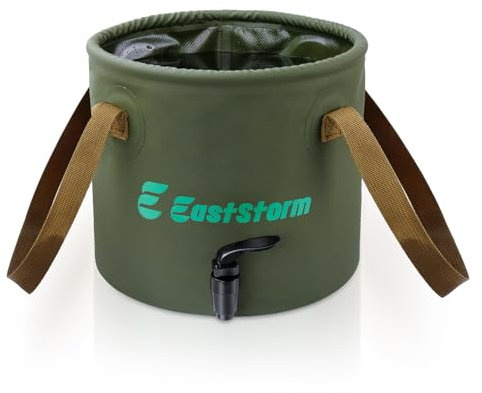 E EASTSTORM Camping Accessorie Folding Bucket Collapsible Water Container Collapsible Bucket 10L/20L Washing up Bowl Portable Lightweight Pail for Camping Kitchen Shower Traveling Hiking Fishing
