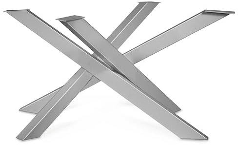Magnetic Mobel Tischgestell Orion Design Kreuzgestell Schwerlast massiv Tischkufen Stahl Tischbeine Metall (Grau, L -Size 113x73xH71 cm)