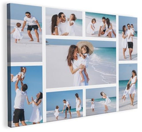 Print Maniacs Personalised Canvas Print Family Any Photo of Family, Kids & Pet Frame Custom Photo Gift Great for Mum, Dad, Valentine, Christmas