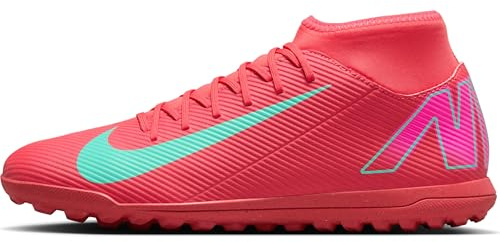 Nike Soccer Shoe Nike Mercurial Superfly 10 Club Zapatillas De Fútbol De Perfil Alto TF, Ember Glow/Aurora Green, FQ8317-800, 38.5 EU (6 US)