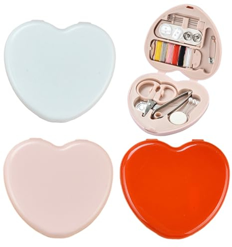 3 Stück Herzförmiges Mini-Nähkästchen, Kleines Nähset, Mini-Nähset, Reise-Nähset, Mini-Reise-Nähset, Diy-Werkzeugzubehör