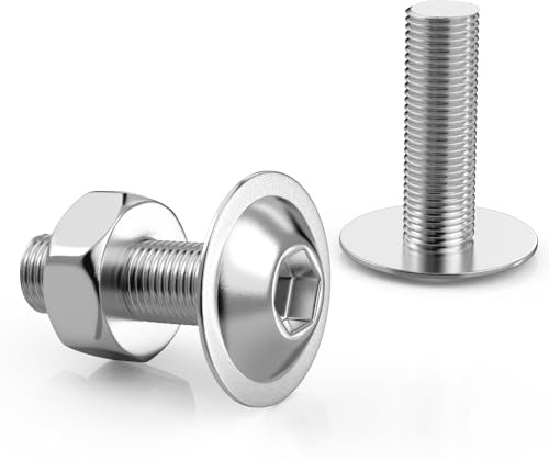40 Stück Linsenkopfschrauben M6x20mm Schrauben Edelstahl Innensechskant mit Muttern und Flansch M6 Flachkopfschrauben Edelstahlschrauben A2 V2A ISO 7380 Gewindeschrauben Rundkopfschrauben Vollgewinde
