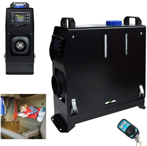 YARDIN 12V Standheizung Diesel, 8KW Luft Dieselheizung, Diesel Lufterhitzer, Luftheizung Air Diesel mit Fernbedienung LCD Monitor und Schalldämpfer für Auto RV Boote LKW Wohnmobil, Schwarz