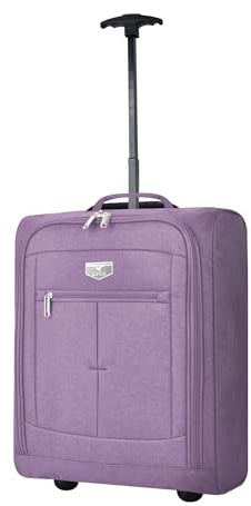LUGG Lightweight Cabin Size Luggage - Durable 600D Snowflake Polyester - Push Up Trolley, Strong Wheels - Easyjet, Ryanair, British Airways - Overhead Locker (45x36x20cm)