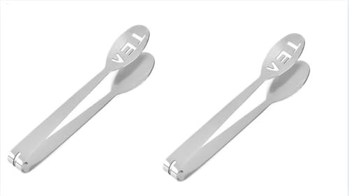 Pinzas exprimidoras de bolsitas de té, 2 piezas para bolsas de té, pinzas para bolsas de té de 17 x 3 cm, pinzas de acero inoxidable para bolsas de té, pinzas para bolsas de té de cocina fáciles de