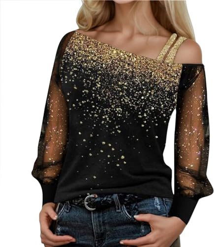 CEWIFO Maglia Trasparente Donna Elegante Autorizzazione Dell'Affare Premium Maglie in Rete Bluse Donna Eleganti Bianche Camicie Estive Donna a Quadri Camicette Lunghe Donna per Leggins