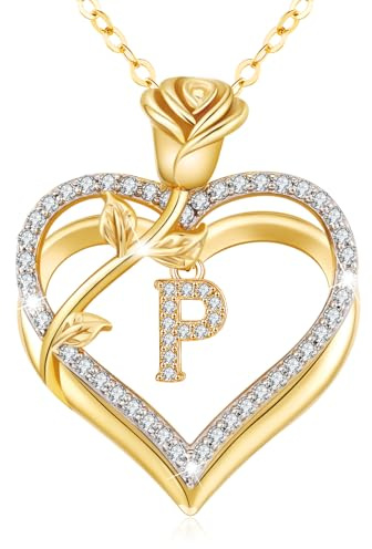 Gold Necklaces for Women Rose Pendant Jewellery Birthday Gifts for Women