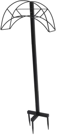 Gartenschlauchhalter Freistehend aus Eisen, Schwarz, Robustes Wandmodell