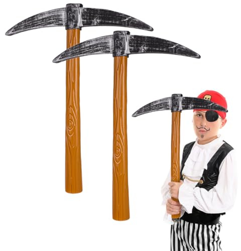 Dwarf Toy Props for Stage Performance: 3Pcs Halloween Dwarf Cosplay Spade, Fake Axes Faux Model for Carnival Cosplay Gnome Costume Stage