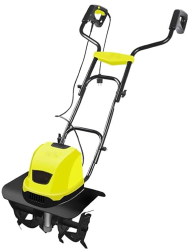MObyat Motobineuse sans Fil, motoculteur électrique à Double poignée, Largeur de Travail de 36 cm, Profondeur de Travail de 18 cm, 390 TR/Min, pour Jardin, Cour et Potager