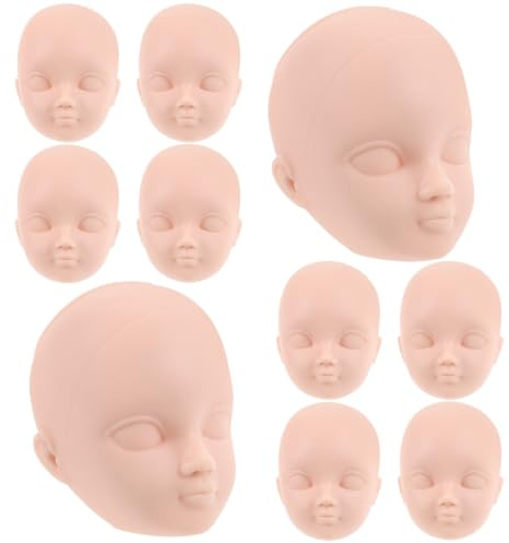 LOPUNER Cabezas de Muñeca para Maquillaje, Rosa de Plástico 10 Piezas | Manualidades DIY y Fiestas, Uso Infantil, Forma de Cabeza, No se Rompe Facilidad