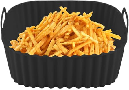 Genérico Liner De Freidora De Aire De Silicona Cuadrado 21x21cm Antiadherente Bandeja De Silicona para Freidora De Aire Reutilizables Accesorios Seguros para Hornear Pizza Pasteles Hogar