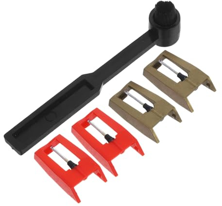 Toddmomy Aghi per Giradischi in Vinile Puntine per Phonografo Ricambio con Spazzola di Pulizia per Dischi Nero Rosso Set
