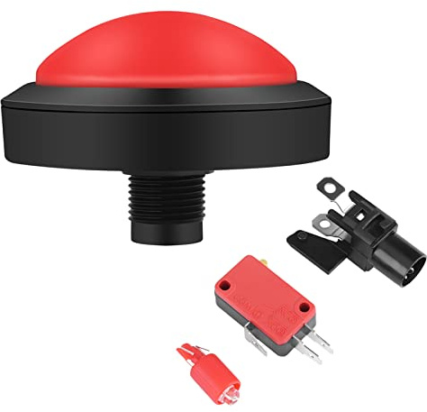 WXCHISU Pulsante illuminato a LED con microinterruttore, per controller di gioco fai-da-te, distributori automatici, chioschi interattivi, compatibile 12V, anello di fissaggio nero
