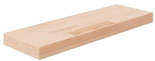 XHNIFBN Scaffale da parete in rovere massiccio, 60 x 20 x 4 cm, non trattato, moderno, effetto legno marrone medio, come ripiano aggiuntivo per soggiorno, cucina, bagno e camera da letto