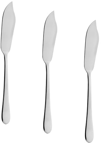 Grunwerg Windsor Carded 2-Piece Fish Knife Set 2FIKWDR/C, 18/0 Stainless Steel, Black, 21 cm (Pack of 3)