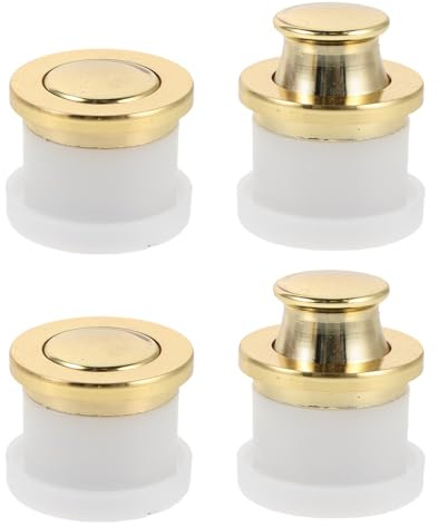 Kisangel Tiradores Ocultos Empotrados para Cajones Tatami, Manijas Invisibles Redondas Resorte, Color Dorado Brillante, 4 Unidades para Armarios y Muebles Empotrados