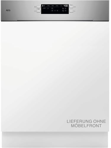 AEG 6000 Geschirrspüler teilintegriert 60cm, Satellite-Sprüharm, GT620B2SCM | Spülmaschine mit 3x besserer Sprühabdeckung, viel Platz, höhenverstellbarer QuickLift Oberkorb, 44 dB, Besteckschublade