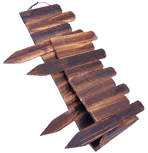 BATHVEVE Clôture Décorative en Bois, Bordure de Jardin Flexible à Planter, Couleur Café, pour Arbustes et Gazon, Protège Pierres et Gravier, Facile à Installer, Déco Jardin et Maison